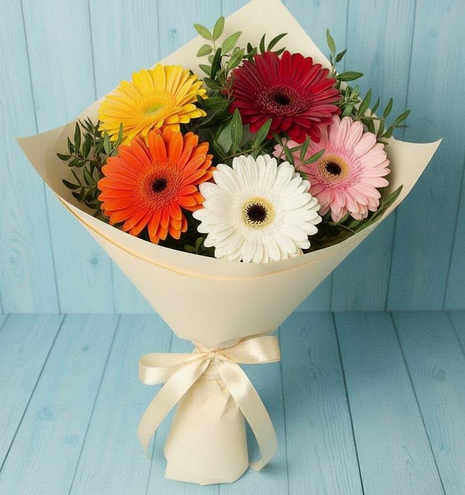 Букет цветов из: Герберы в Первомайском Тульской области