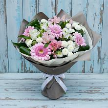 Букет цветов из:  Герберы, Альстромерии и Хризантемы в Первомайском Тульской области