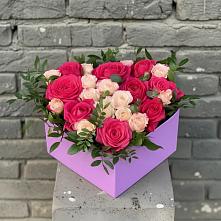 Цветочная композиция из Розы в коробке в Первомайском Тульской области