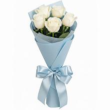 Букет 5 Белых роз Проуд в Первомайском Тульской области