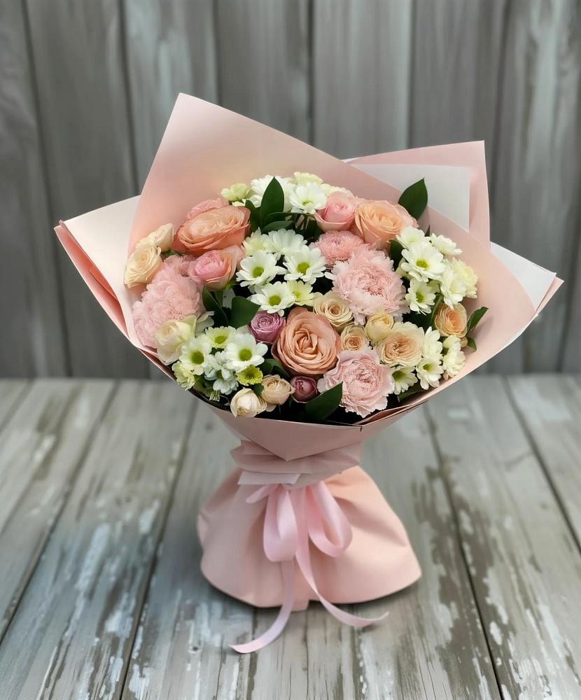 Букет цветов из: Гвоздики, Розы и Хризантемы в Первомайском Тульской области