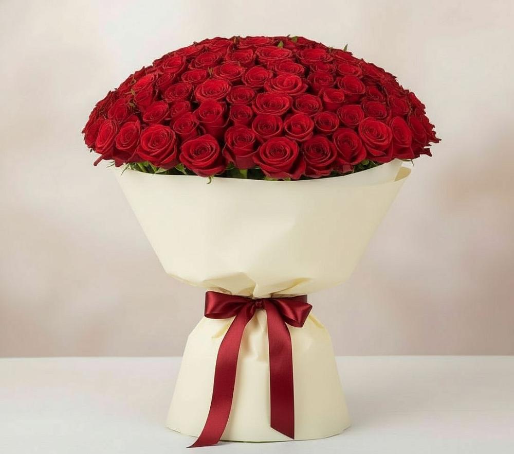 Букет 101 Красная роза Милано в Первомайском Тульской области