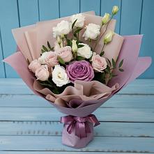 Букет цветов из:  Розы и Лизиантусы в Первомайском Тульской области