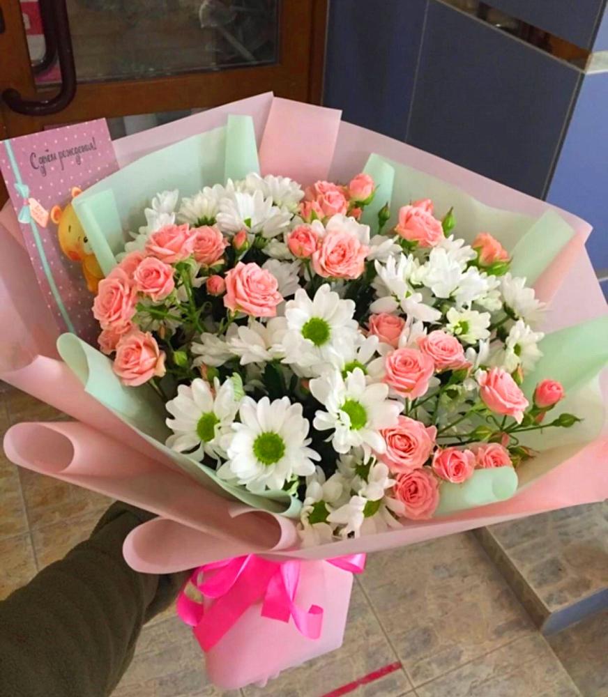 Букет цветов из: Розы и Хризантемы в Первомайском Тульской области