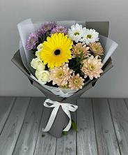 Букет цветов из:  Розы, Герберы и Хризантемы в Первомайском Тульской области