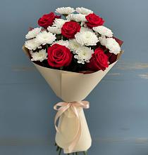 Букет цветов из:  Розы и Хризантемы в Первомайском Тульской области
