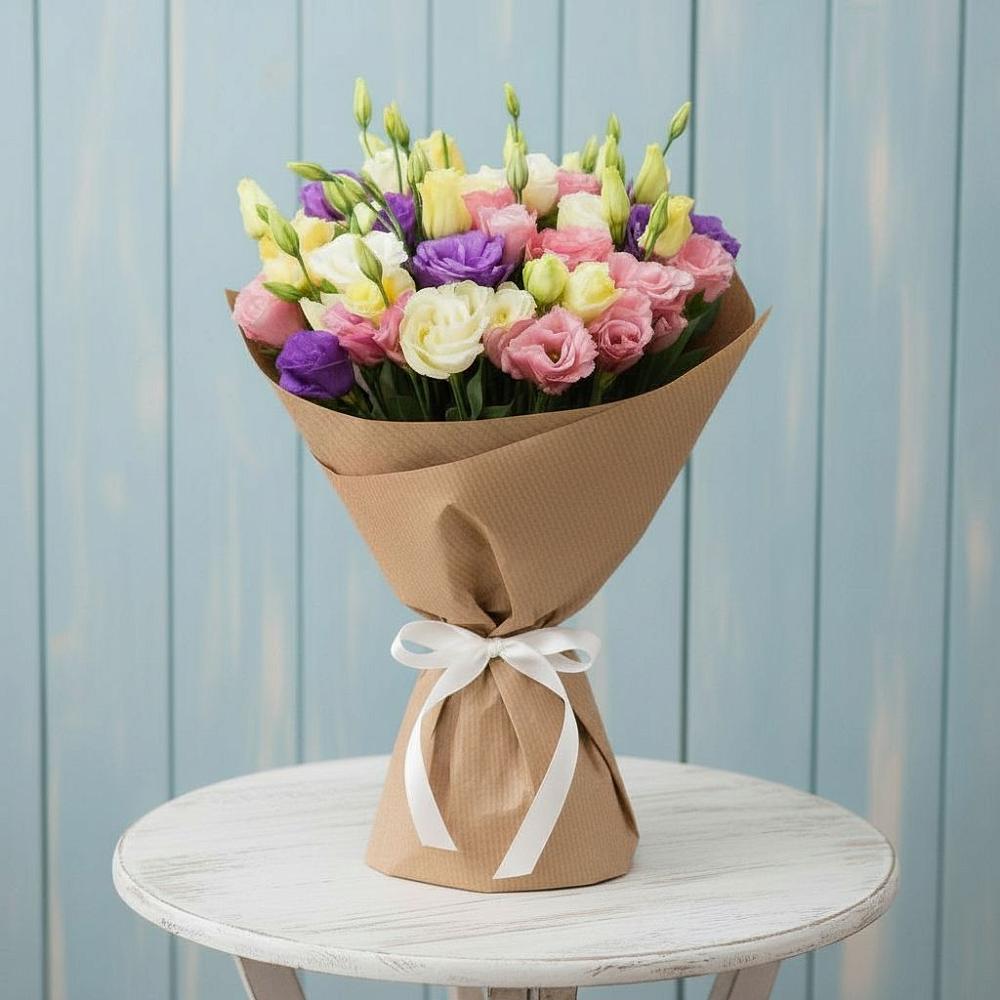 Букет цветов из: Лизиантусы в Первомайском Тульской области