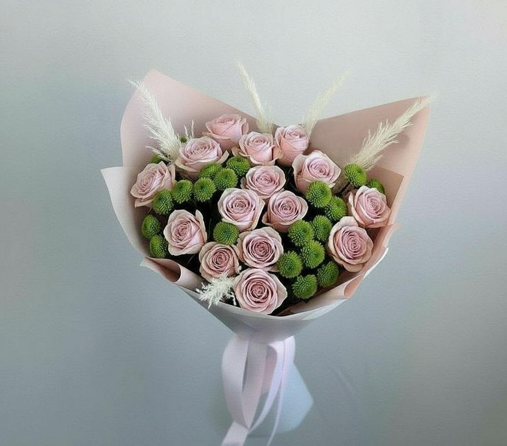 Букет цветов из: Розы и Хризантемы в Первомайском Тульской области