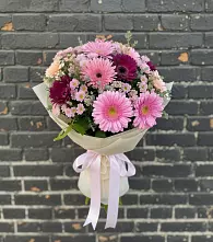 Букет цветов из:  Герберы и Хризантемы в Первомайском Тульской области