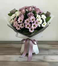 Букет цветов из:  Хризантемы и Розы в Первомайском Тульской области