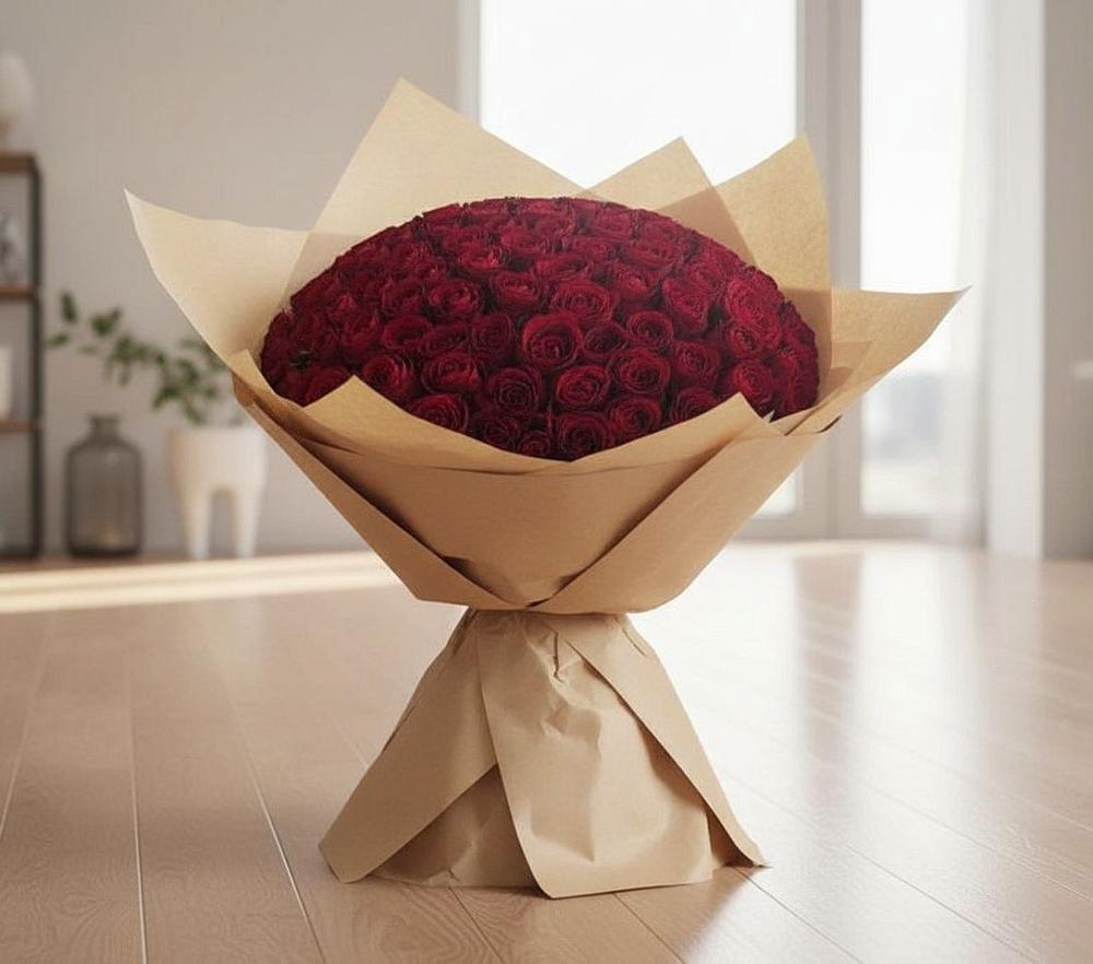 Букет 101 Красная роза в Первомайском Тульской области