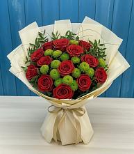 Букет цветов из:  Розы и Хризантемы #REPLACE_PRED# Первомайском Тульской области