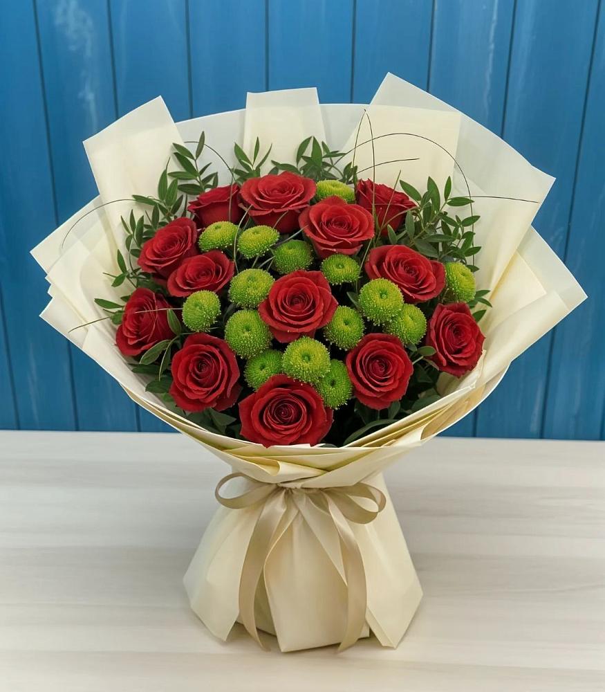 Букет цветов из: Розы и Хризантемы в Первомайском Тульской области