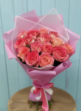 Букет 15 Розовых роз Равель в Первомайском Тульской области